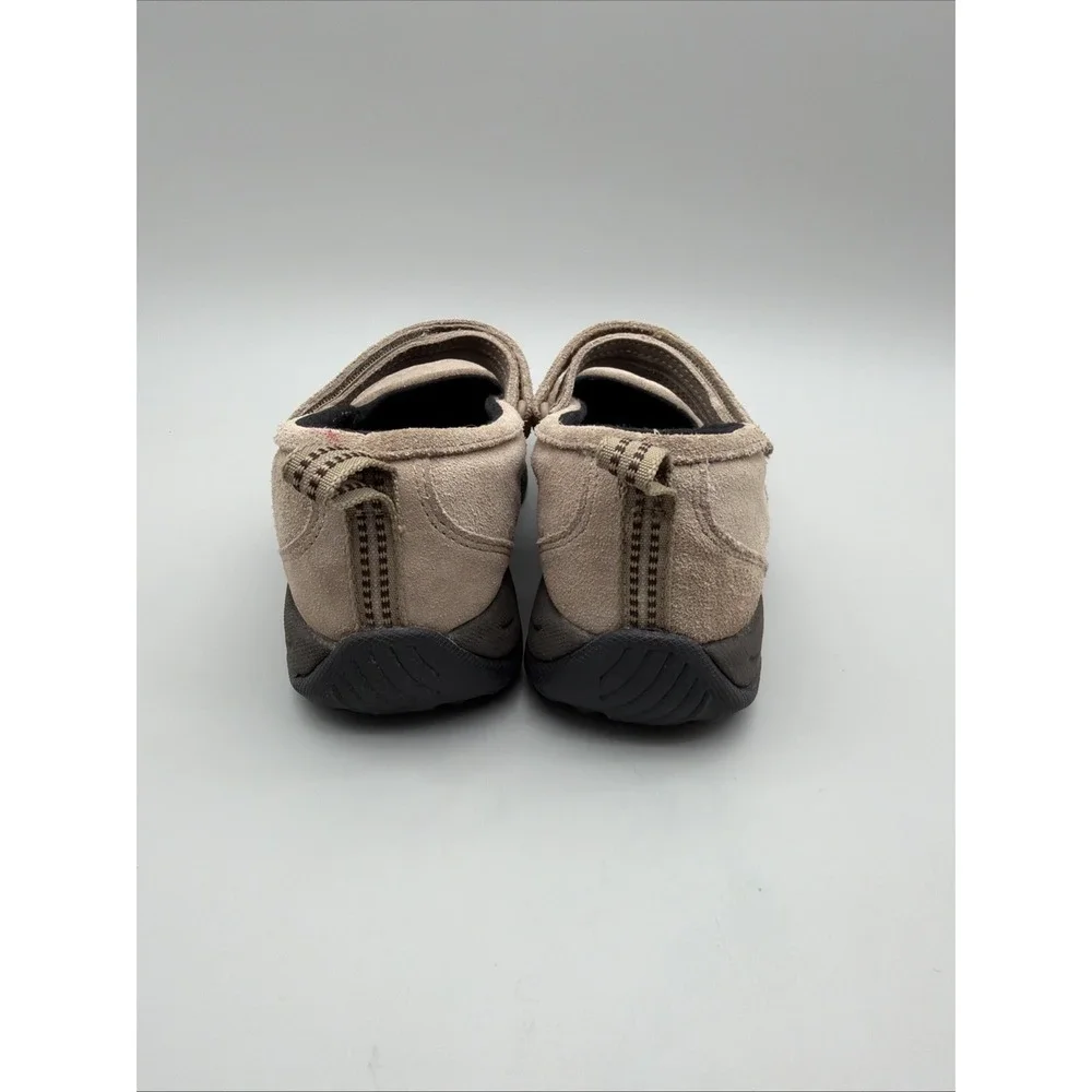 L.L. Bean Mary Jane Shoes Womens 9 Tan Suede Hook Loop 278614 Comfort Trail